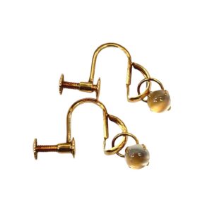 K18 ホワイトトパーズ イヤリング